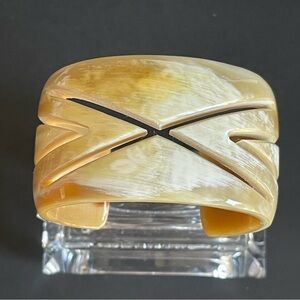 New carved Horn X Cuff bangle.